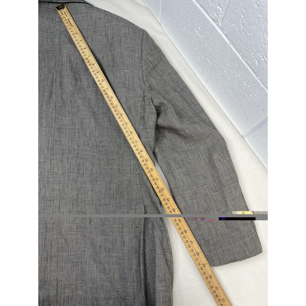 Lauren Ralph Lauren Men's Linen Blazer 40R Gray Check Slim Fit 2Btn Notch - Picture 11 of 13